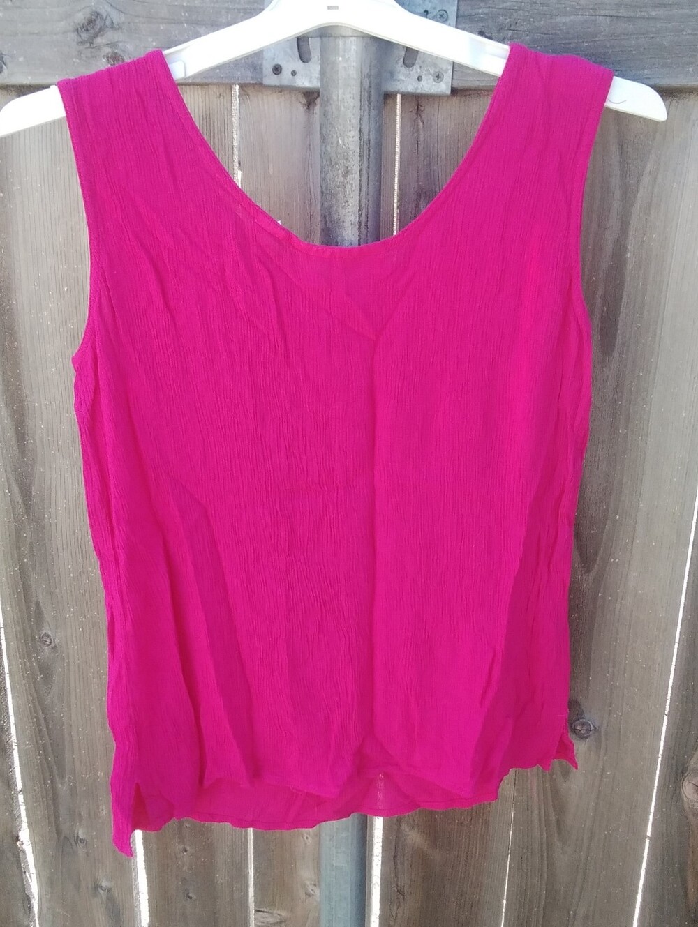 Kathryn Deene Vintage Top Pink Women's Sleeveless Scoop Neck Tank Shirt Fuchsia